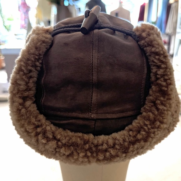 Vintage Seifter Trapper Hat Leather Shearling Brown Aviator Seifter Assoc Inc - Picture 10 of 14